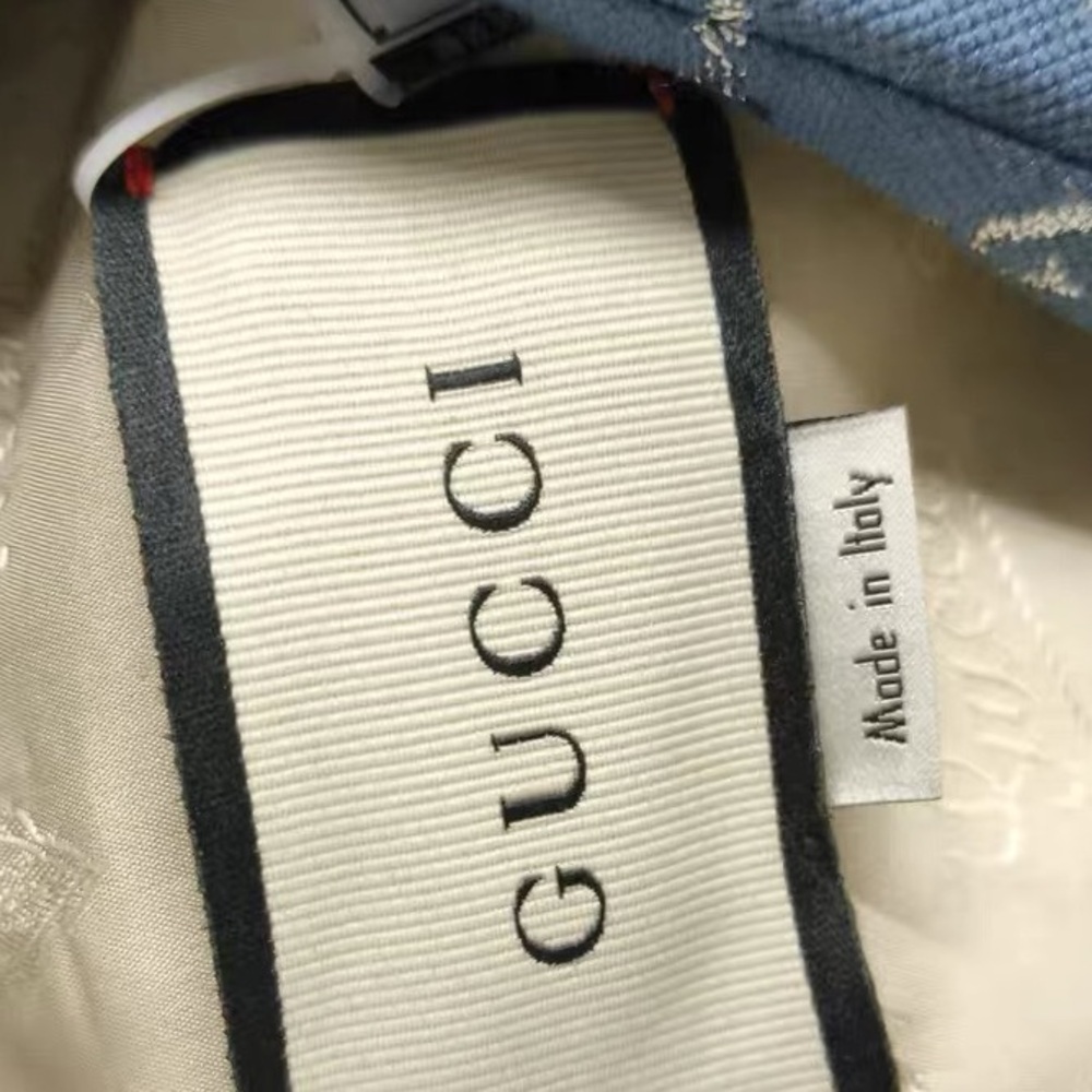 Authentic Gucci Blue Monogram Button-Up Jacket - Picture 6 of 6